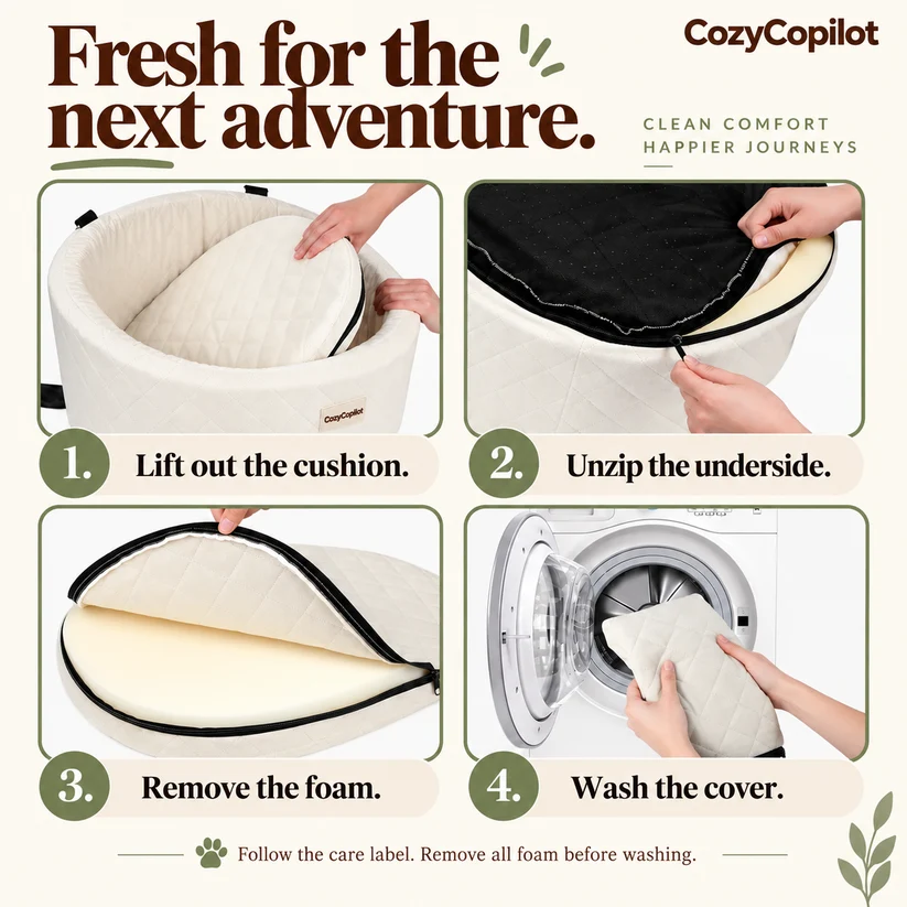 Cleaning guide for the washable cover